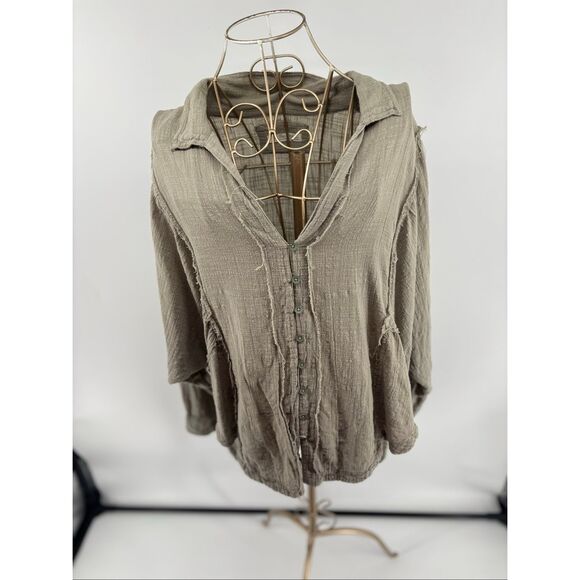 We the Free Gauzy Summer Daydream Oversized Button Down Womens Size Small - Picture 9 of 12